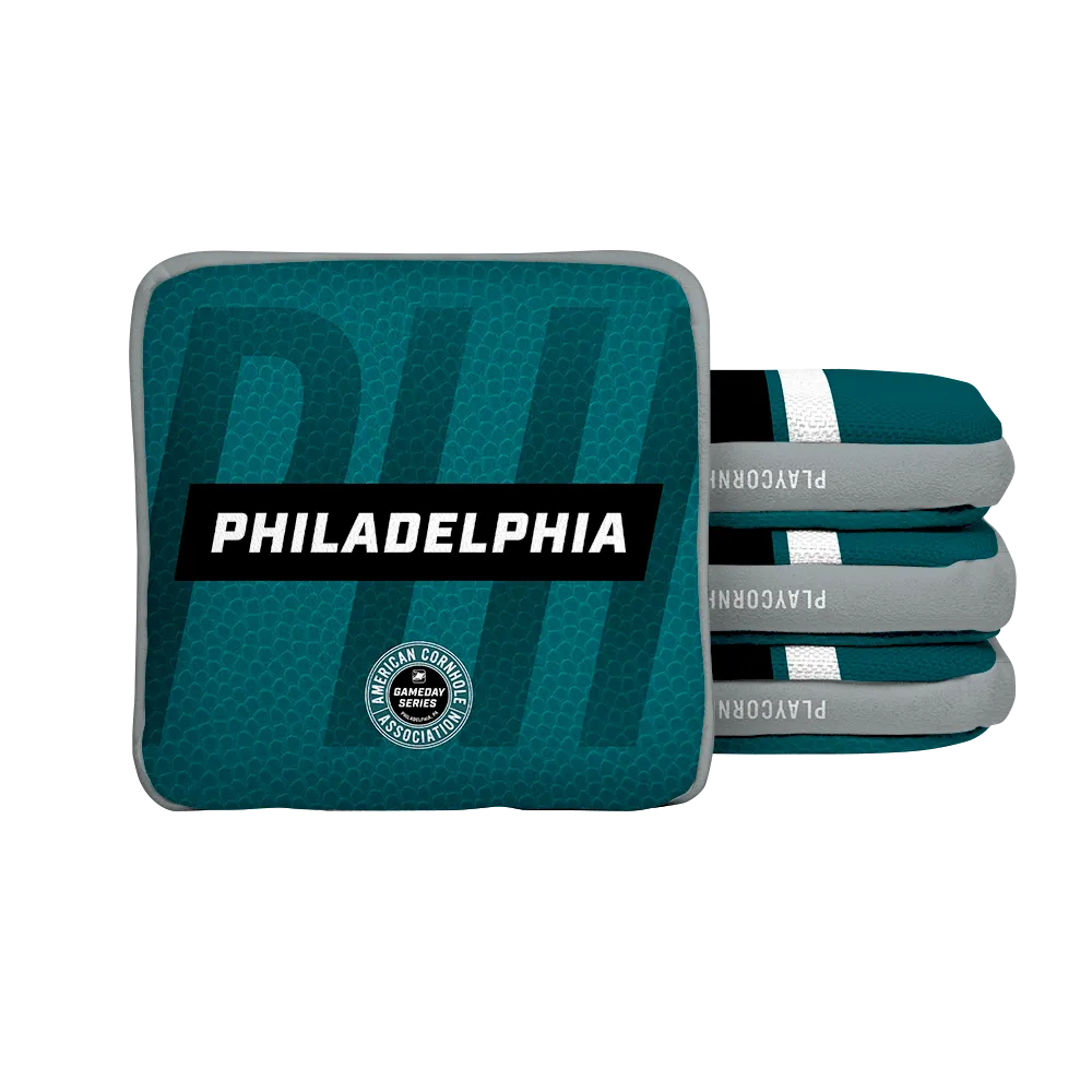 Philadelphia Football Gameday Stripes Synergy Edge Cornhole Bags