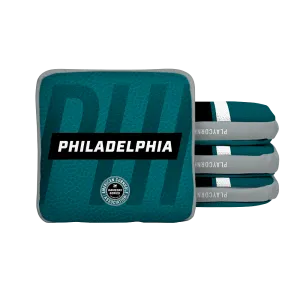 Philadelphia Football Gameday Stripes Synergy Edge Cornhole Bags