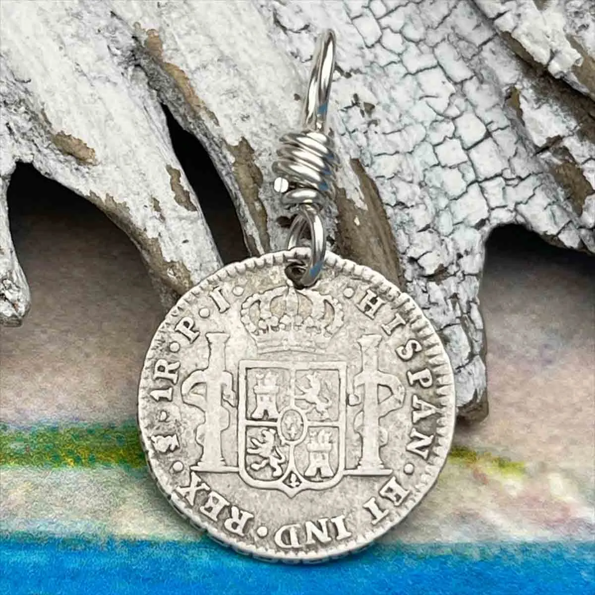 Pirate Chic Silver 1 Reale Spanish Portrait Dollar Dated 1820 - the Legendary "Piece of Eight" Pendant | Artifact #8856