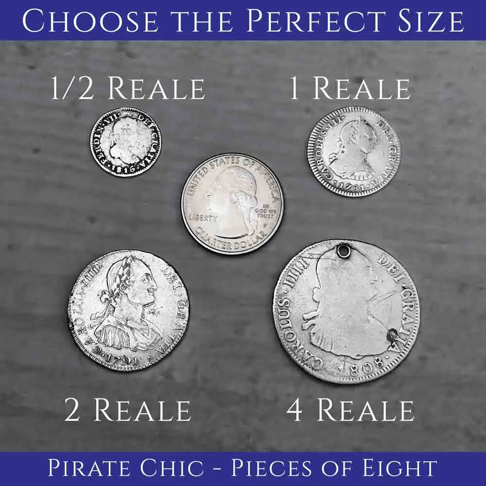 Pirate Chic Silver 1 Reale Spanish Portrait Dollar Dated 1820 - the Legendary "Piece of Eight" Pendant | Artifact #8856