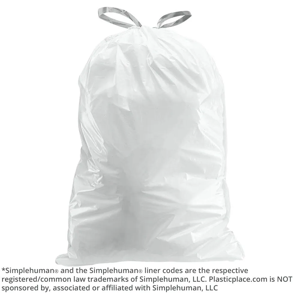 Simplehuman®* Compatible Trash Bags - Code H - 8-9 Gallon - 100/Case