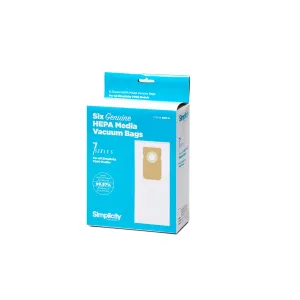 Simplicity 7 Series HEPA Media Bags (6 Pack) - SBH-6