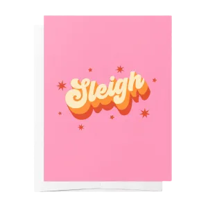 Sleigh - Christmas Card Pink