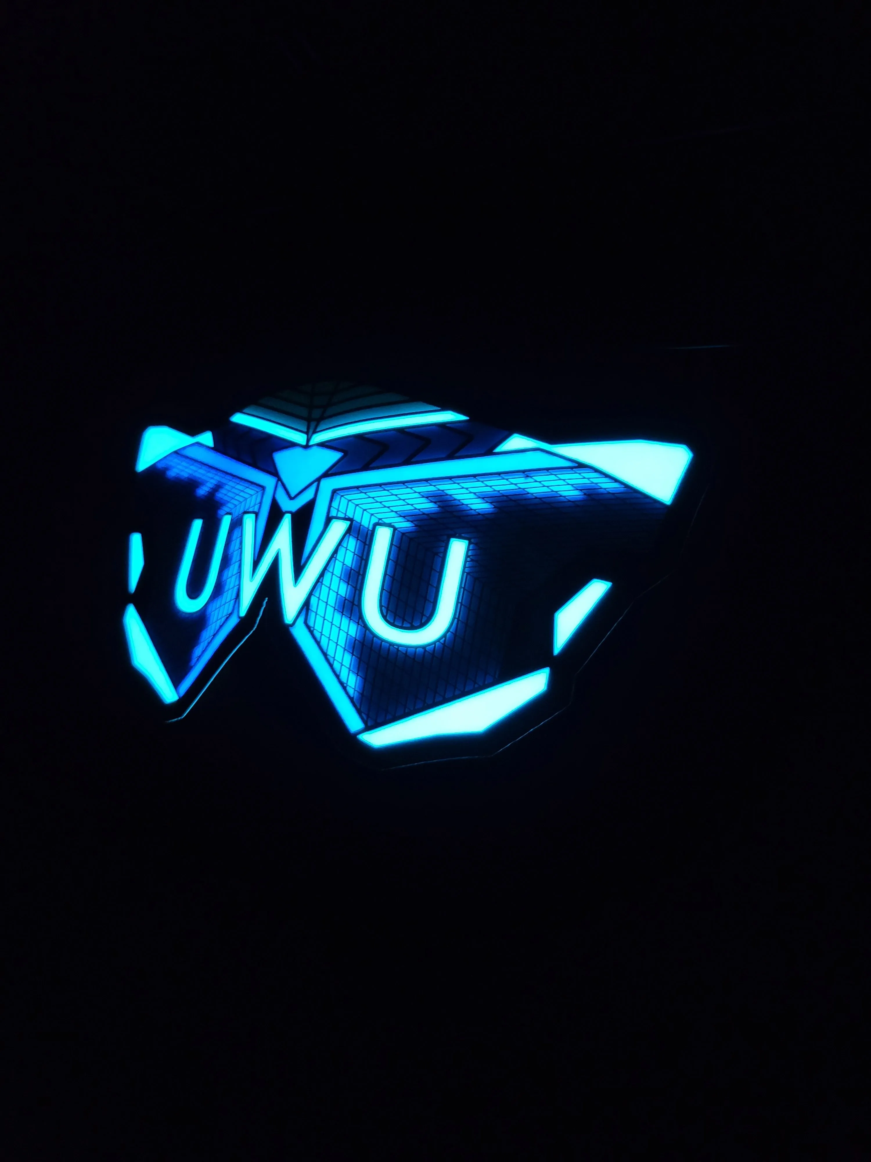 Sound activated Blue UWU mask