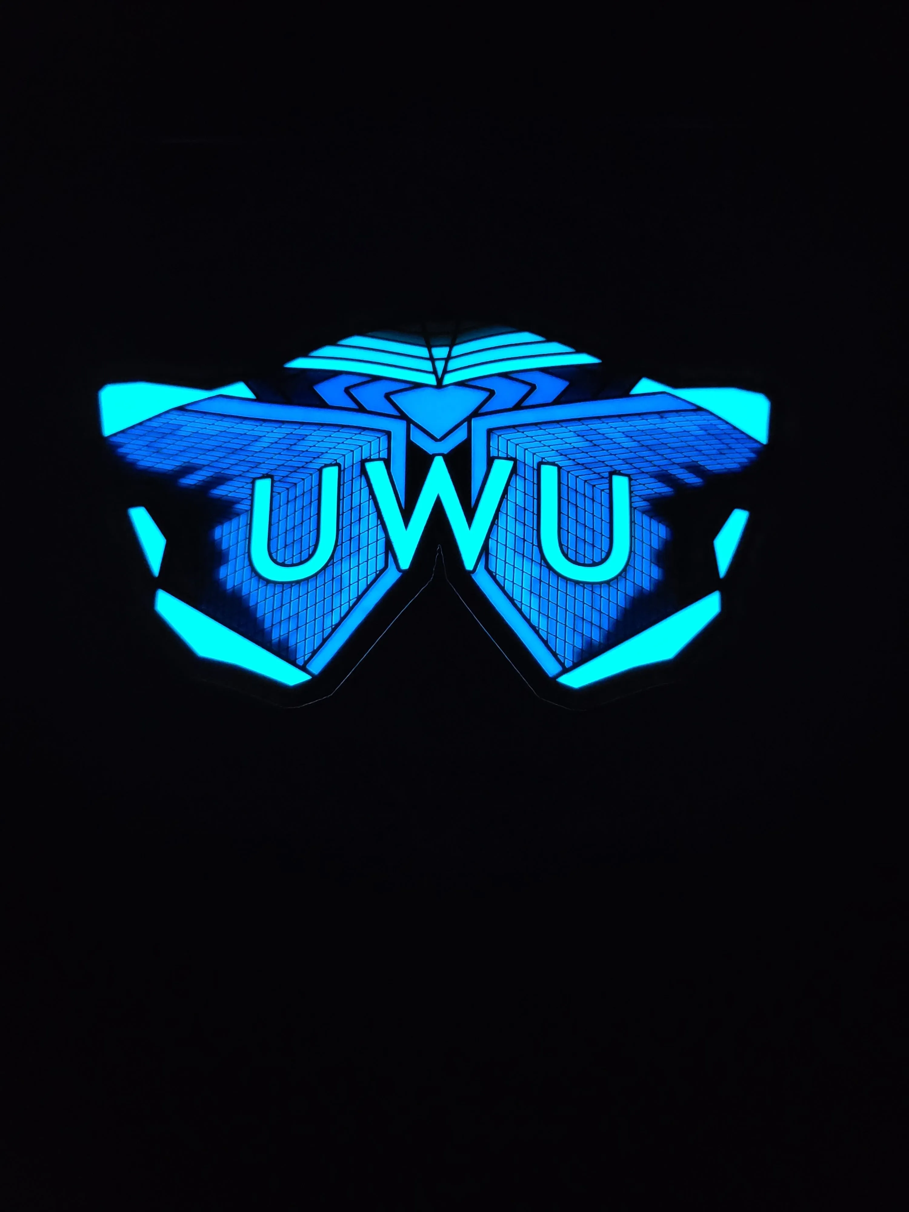 Sound activated Blue UWU mask