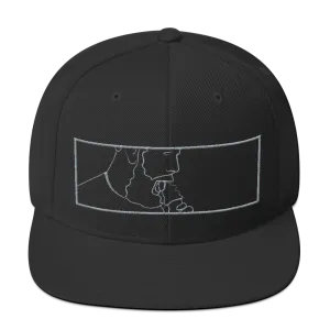 Summer Cream Snapback Hat: Black