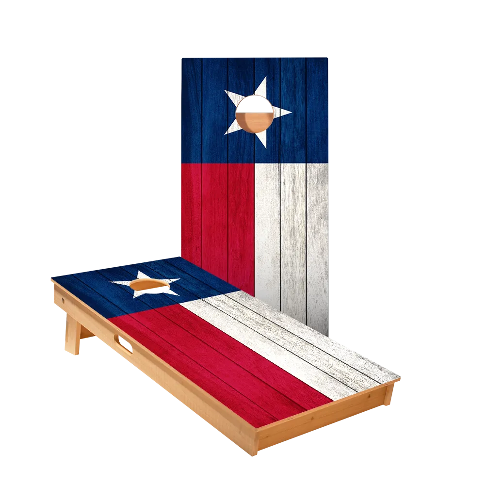 Texas Flag Star Cornhole Boards