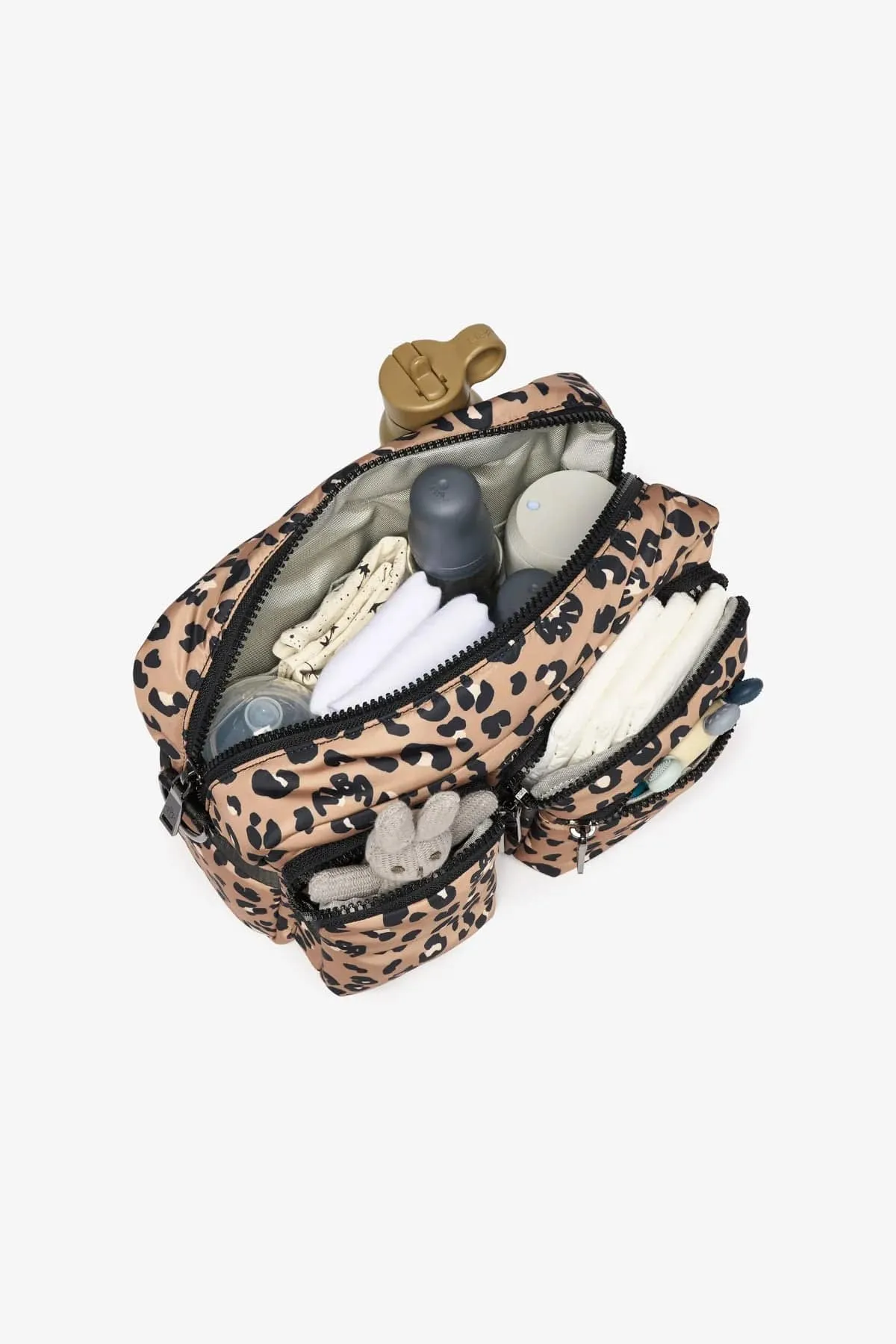 Tiba   Marl Baby Axel Buggy Organiser / Leopard Changing Bag in Brown (32cm)