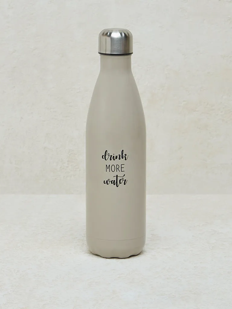 Westside Home Off-White Text Design Water Bottle