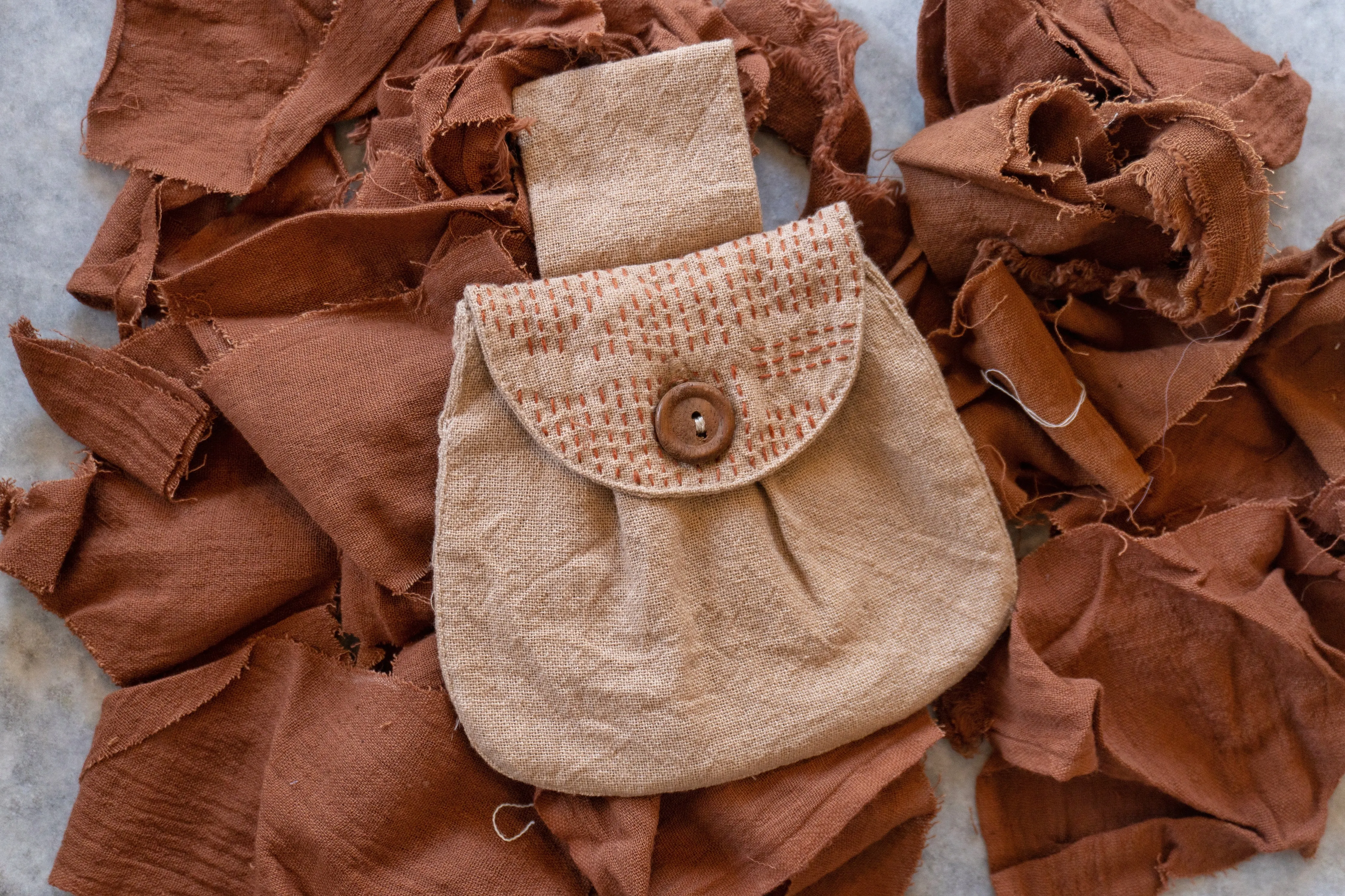 White/Charcoal Grey/Beige Upcycled Cotton Belt Bags