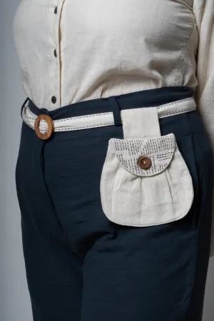 White/Charcoal Grey/Beige Upcycled Cotton Belt Bags