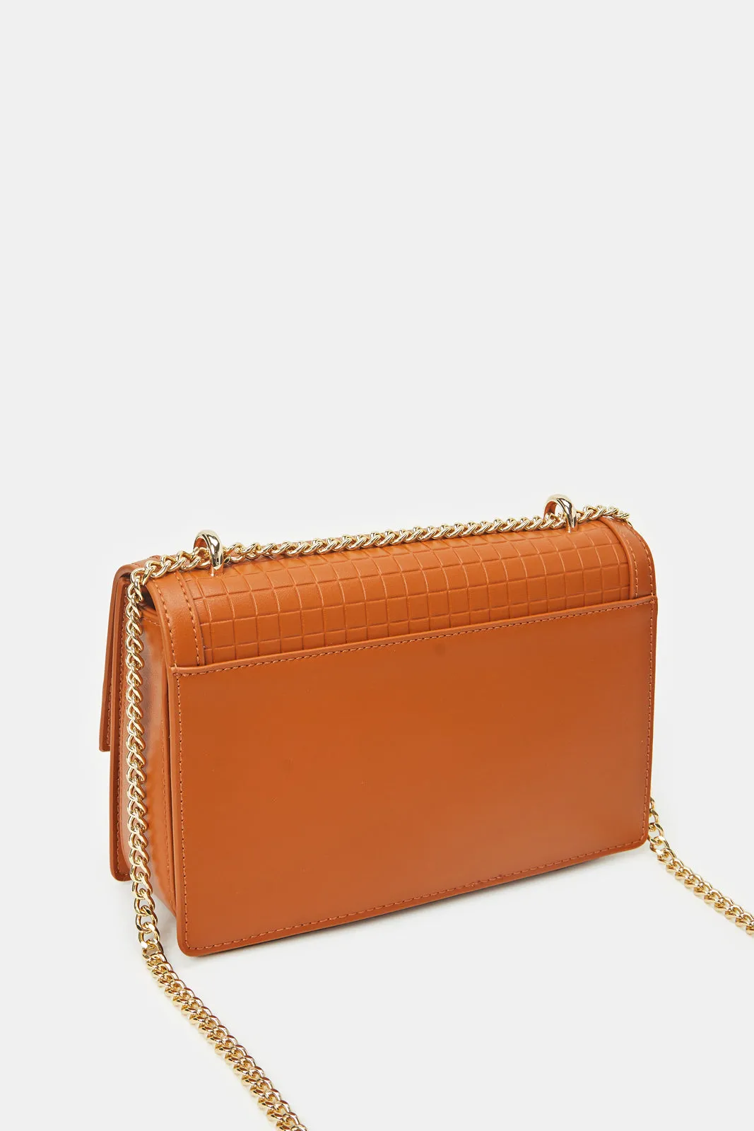 Women Tan Embellished Crossbody Bag