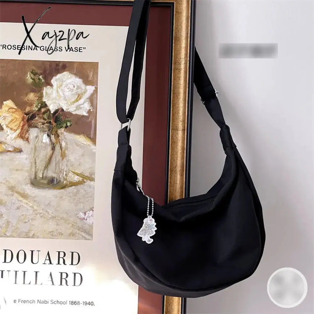 Xajzpa - Shoulder Bags Women Solid Harajuku All-match Simple Multifunction Ulzzang Handbags Large Capacity Hobos Cross-body Bag Teens Ins