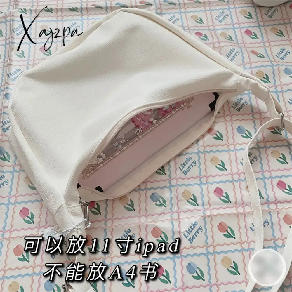Xajzpa - Shoulder Bags Women Solid Harajuku All-match Simple Multifunction Ulzzang Handbags Large Capacity Hobos Cross-body Bag Teens Ins
