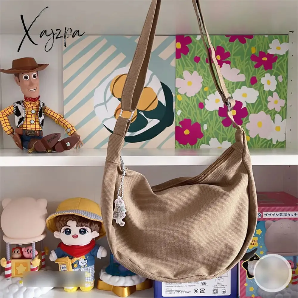 Xajzpa - Shoulder Bags Women Solid Harajuku All-match Simple Multifunction Ulzzang Handbags Large Capacity Hobos Cross-body Bag Teens Ins