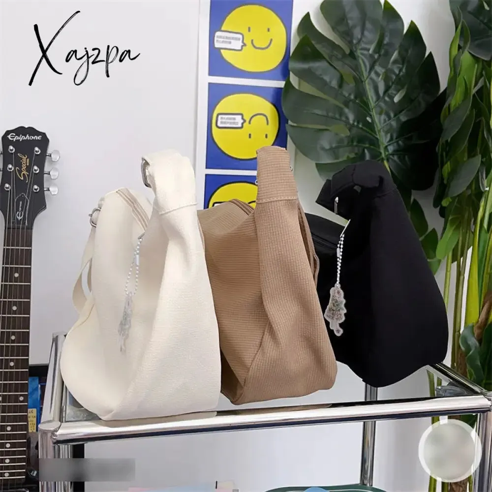 Xajzpa - Shoulder Bags Women Solid Harajuku All-match Simple Multifunction Ulzzang Handbags Large Capacity Hobos Cross-body Bag Teens Ins