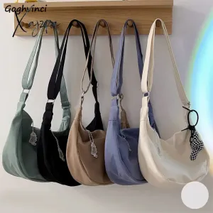 Xajzpa - Shoulder Bags Women Solid Harajuku All-match Simple Multifunction Ulzzang Handbags Large Capacity Hobos Cross-body Bag Teens Ins