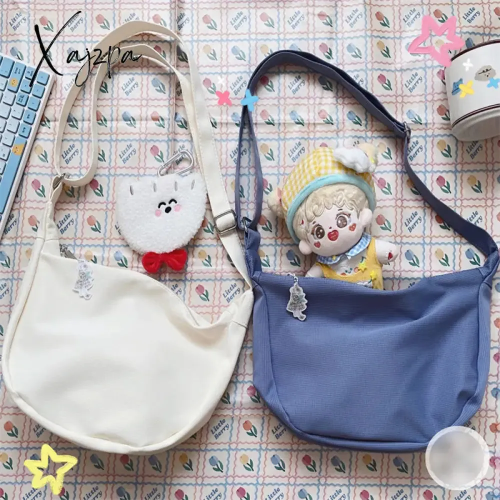 Xajzpa - Shoulder Bags Women Solid Harajuku All-match Simple Multifunction Ulzzang Handbags Large Capacity Hobos Cross-body Bag Teens Ins
