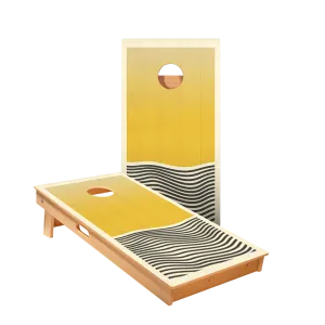 Yellow Waves Star Cornhole Boards