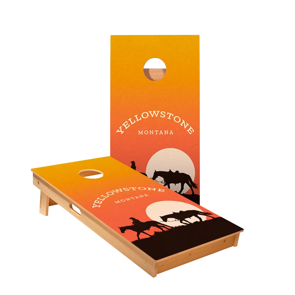 Yellowstone Sunset Star Cornhole Boards