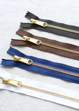 YKK Heavy Duty, Brass Long Pull, Closed End Zip - 20cm